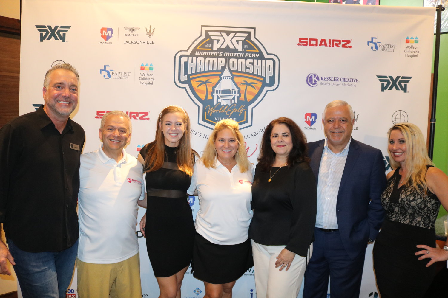 Tournament producer Mark Berman is joined by Murgado Automotive Group representatives T.J. Samhouri, Katlin Bertram, Nicole Samhouri, Caryn Assi, Danny Assi and Rachel Rigdon.